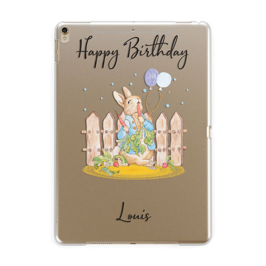 Personalised Father s Day Rabbit Apple iPad Gold Case