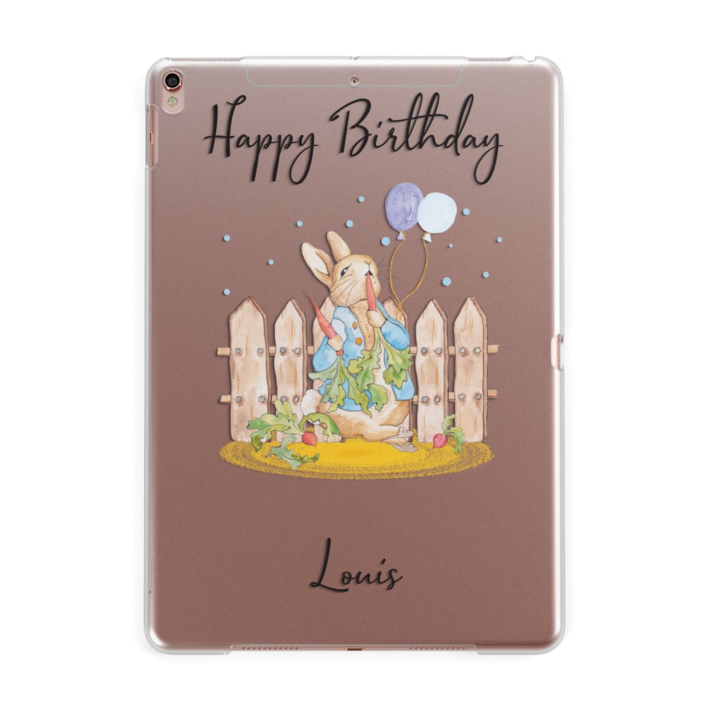Personalised Father s Day Rabbit Apple iPad Rose Gold Case