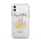 Personalised Father s Day Rabbit Apple iPhone 11 in White with White Impact Case