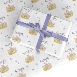 Kaninchen-personalisiertes Jungen-Geburtstags-Geschenkpapier
