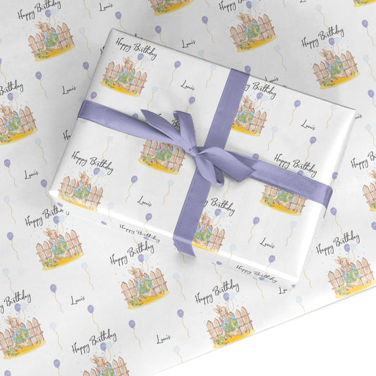 Personalised Father s Day Rabbit Custom Wrapping Paper