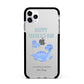 Personalised Fathers Day Dinosaur Apple iPhone 11 Pro Max in Silver with Black Impact Case
