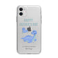 Personalised Fathers Day Dinosaur Apple iPhone 11 in White with Bumper Case