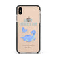 Personalised Fathers Day Dinosaur Apple iPhone Xs Max Impact Case Black Edge on Gold Phone
