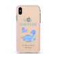 Personalised Fathers Day Dinosaur Apple iPhone Xs Max Impact Case Pink Edge on Gold Phone