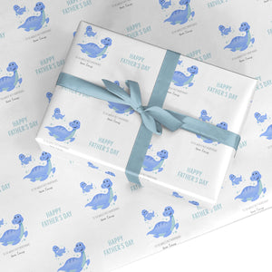 Personalised Fathers Day Dinosaur Wrapping Paper