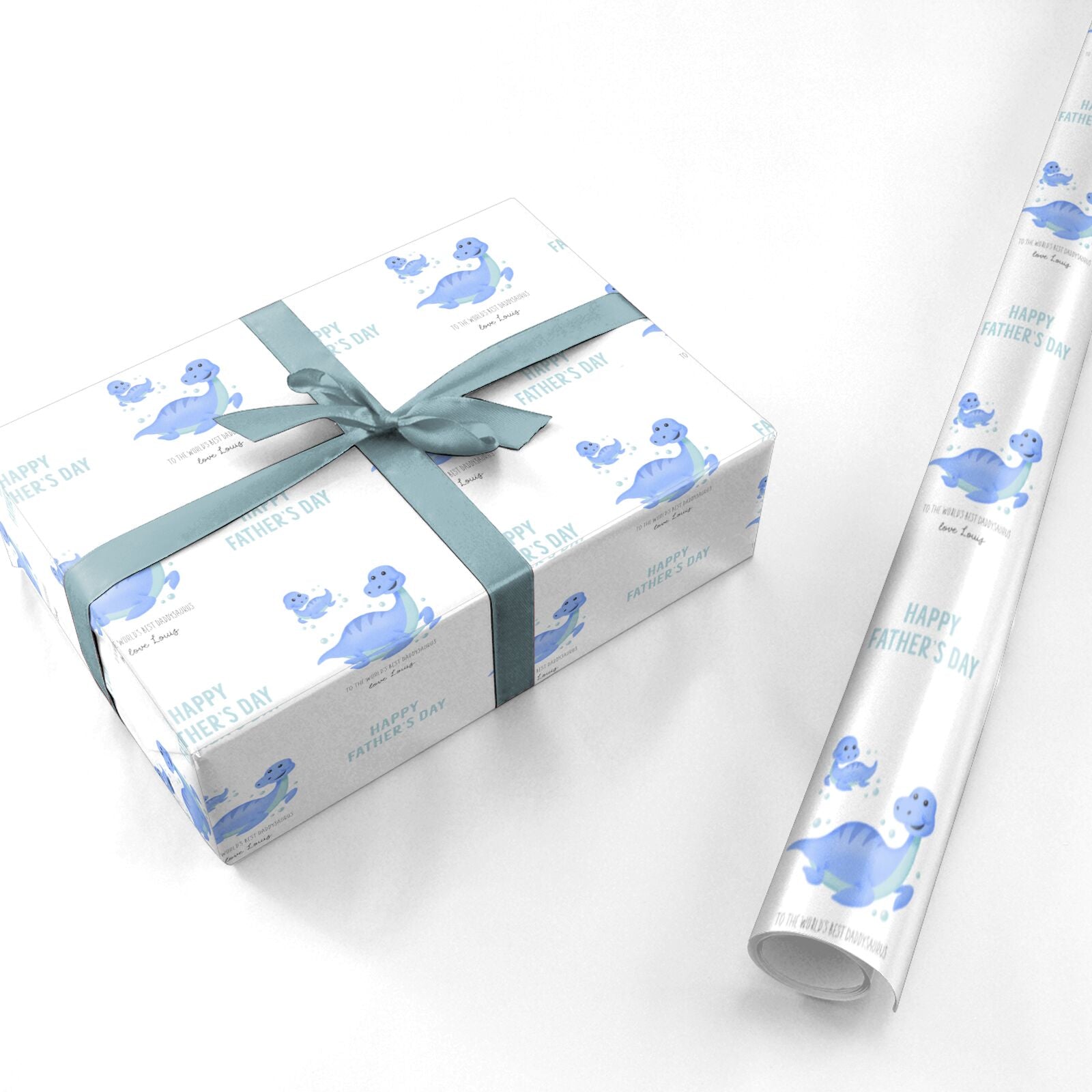 Personalised Fathers Day Dinosaur Personalised Wrapping Paper