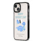 Personalised Fathers Day Dinosaur iPhone 13 Black Impact Case Side Angle on Silver phone