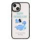 Personalised Fathers Day Dinosaur iPhone 13 Black Impact Case on Silver phone