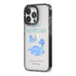 Personalised Fathers Day Dinosaur iPhone 13 Pro Black Impact Case Side Angle on Silver phone