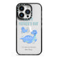 Personalised Fathers Day Dinosaur iPhone 14 Pro Black Impact Case on Silver phone