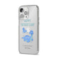 Personalised Fathers Day Dinosaur iPhone 14 Pro Max Clear Tough Case Silver Angled Image