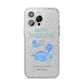 Personalised Fathers Day Dinosaur iPhone 14 Pro Max Glitter Tough Case Silver