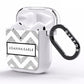 Personalised Faux Glitter Custom Name Initials AirPods Clear Case Side Image