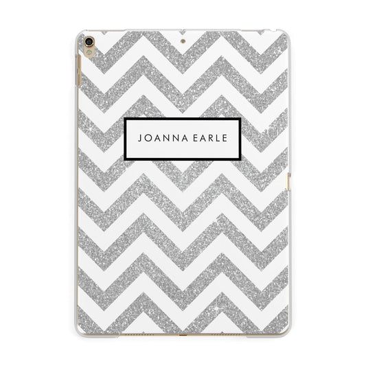 Personalised Faux Glitter Custom Name Initials Apple iPad Gold Case