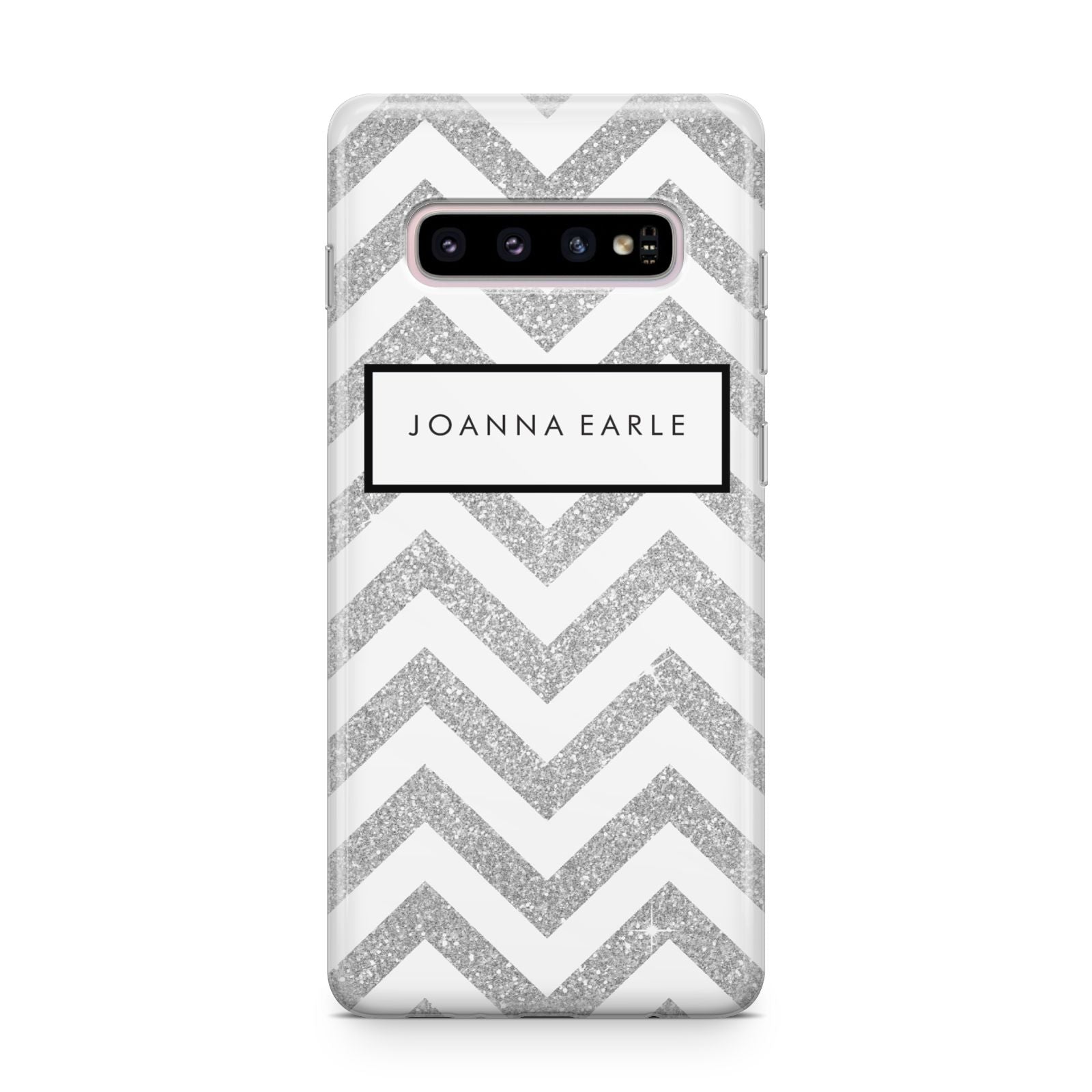 Personalised Faux Glitter Custom Name Initials Samsung Galaxy S10 Plus Case