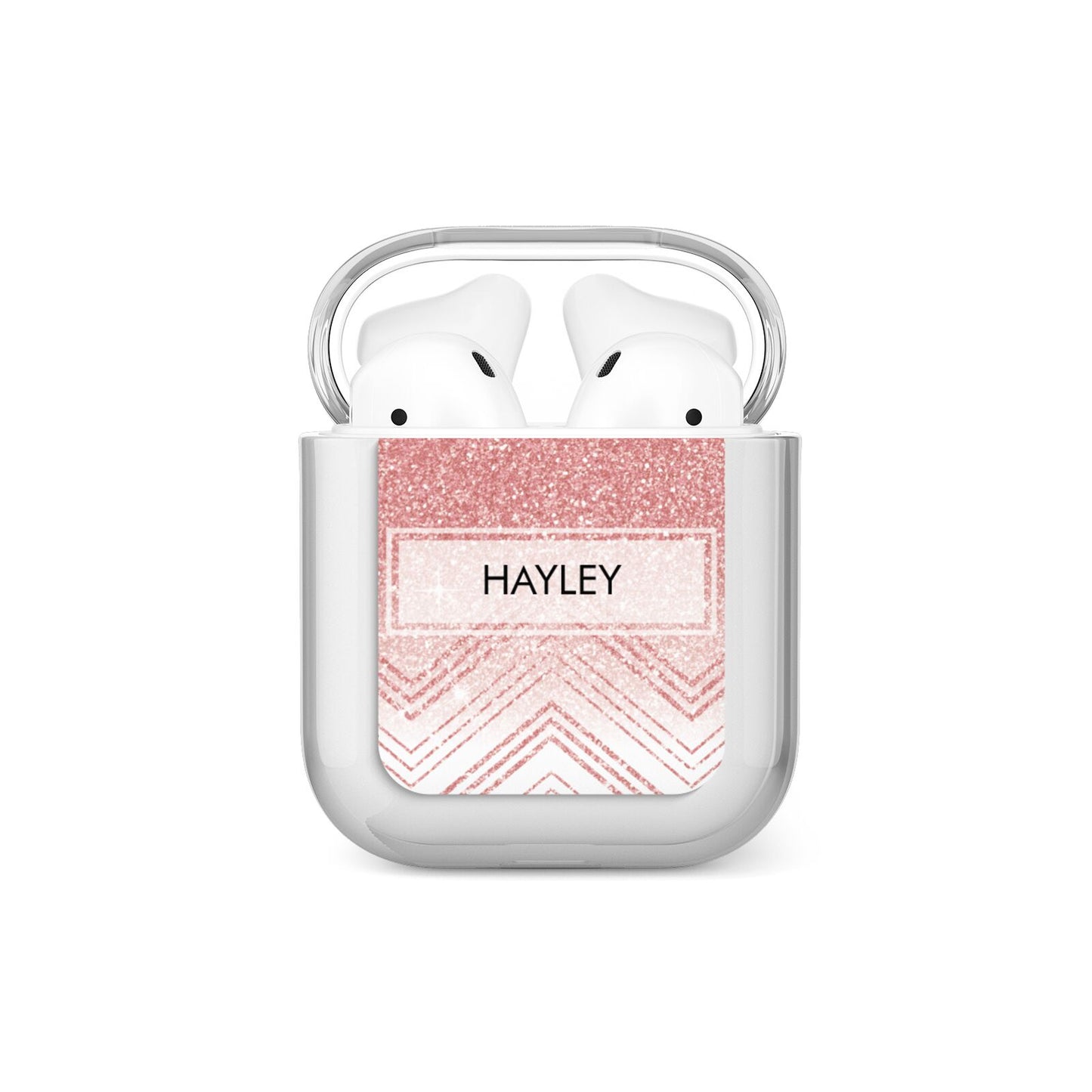Personalised Faux Glitter Effect Name Initials AirPods Case