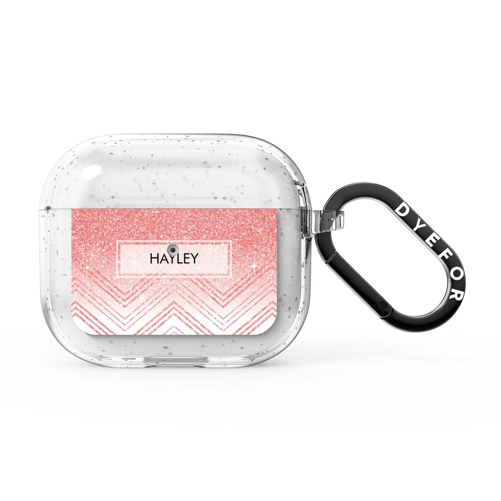 Personalised Faux Glitter Effect Name Initials AirPods Glitter Case 3rd Gen