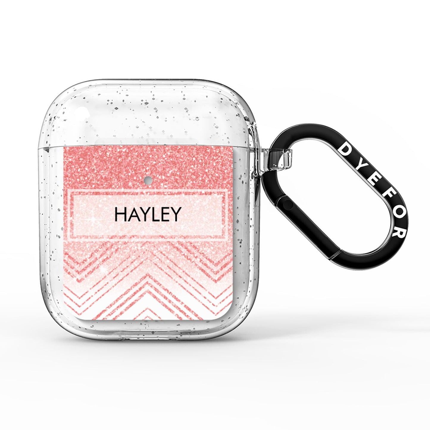 Personalised Faux Glitter Effect Name Initials AirPods Glitter Case