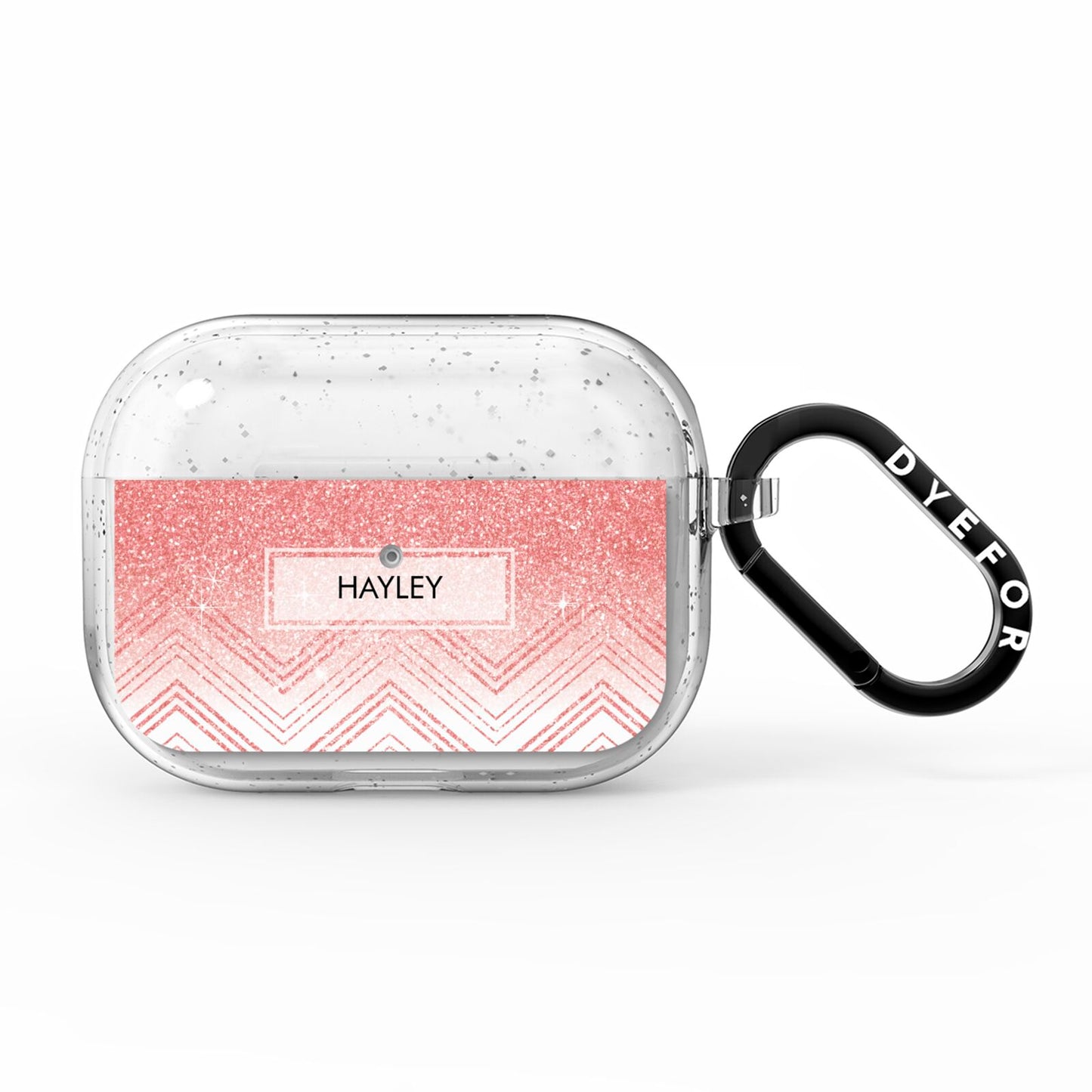Personalised Faux Glitter Effect Name Initials AirPods Pro Glitter Case