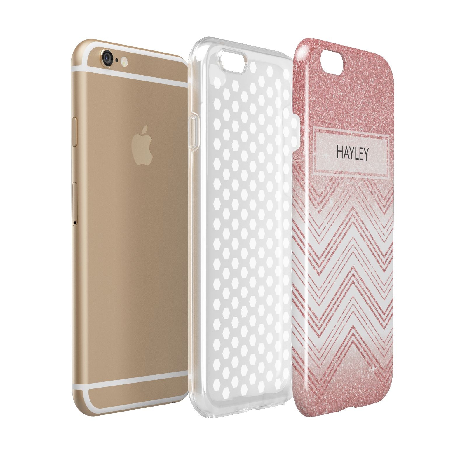Personalised Faux Glitter Effect Name Initials Apple iPhone 6 3D Tough Case Expanded view