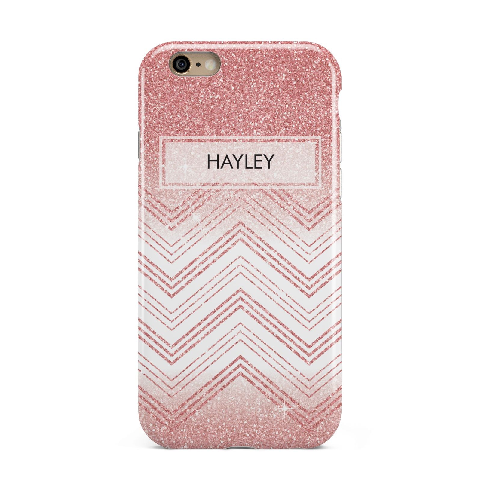 Personalised Faux Glitter Effect Name Initials Apple iPhone 6 3D Tough Case