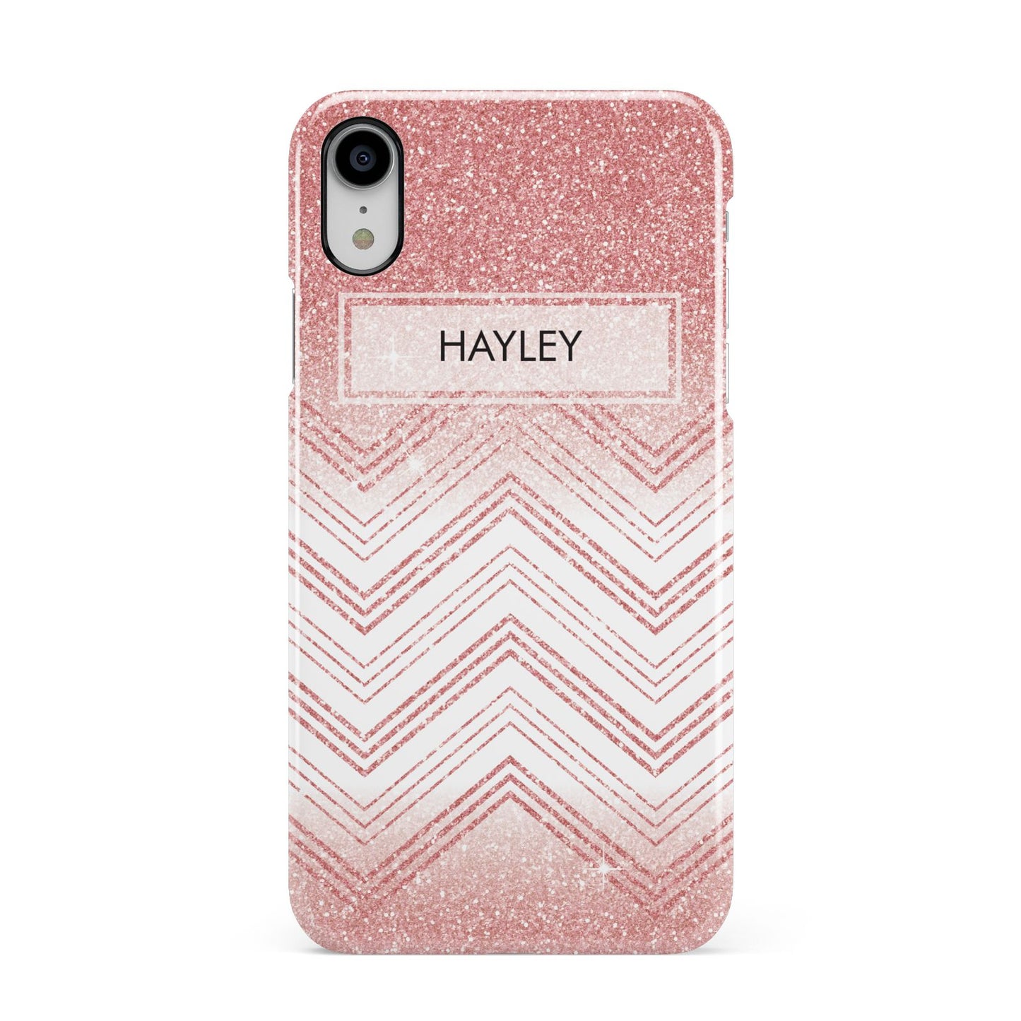 Personalised Faux Glitter Effect Name Initials Apple iPhone XR White 3D Snap Case