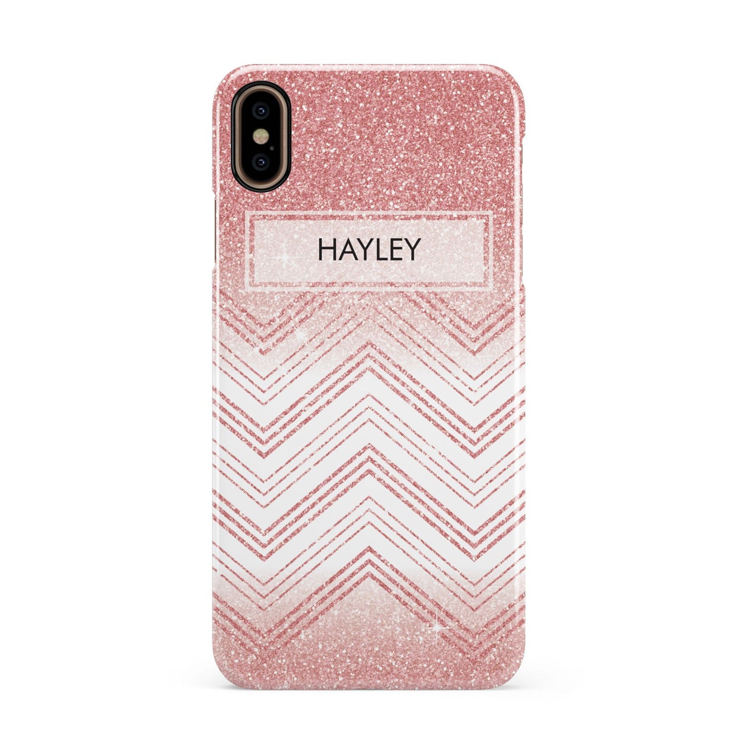 Personalised Faux Glitter Effect Name Initials Apple iPhone Xs Max 3D Snap Case