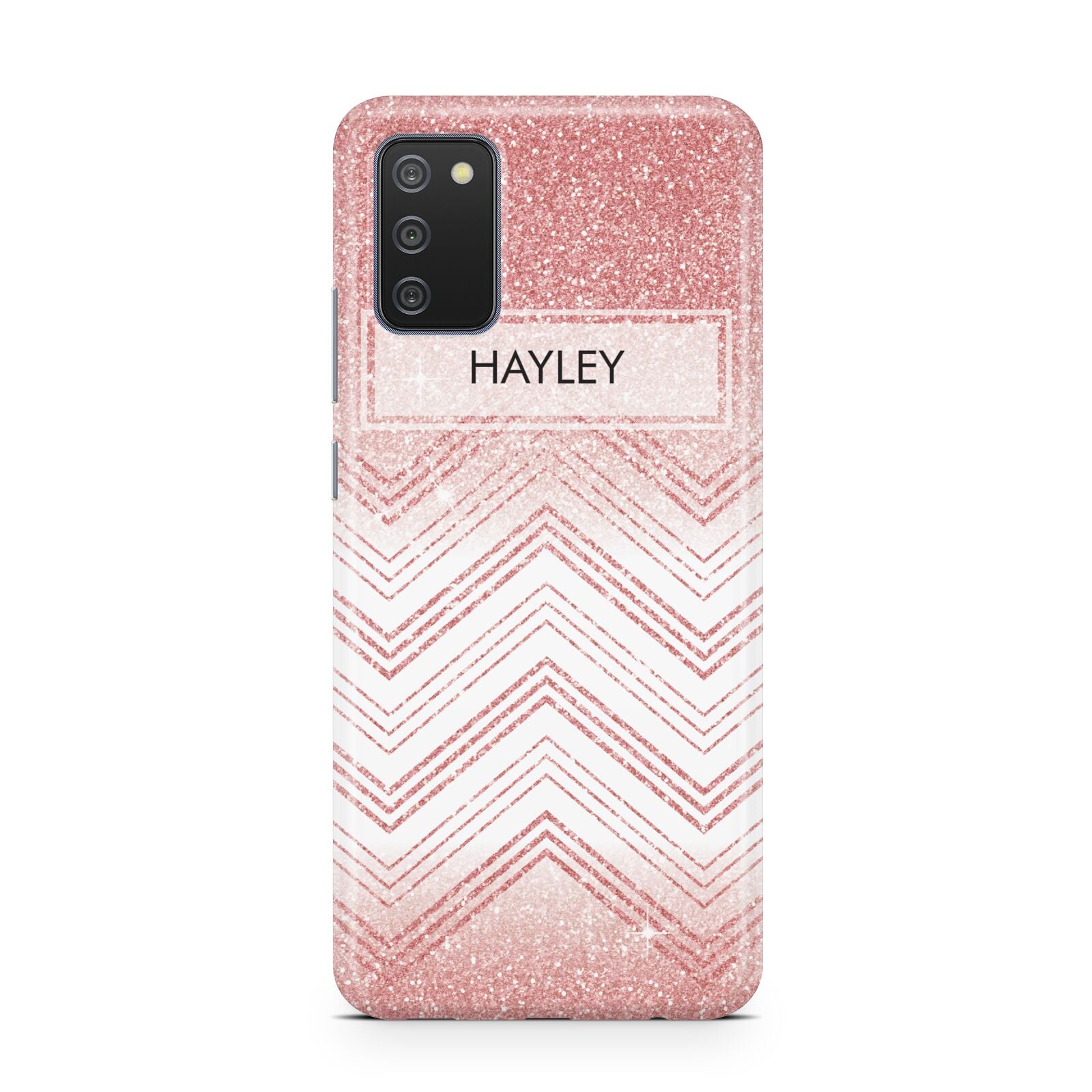 Personalised Faux Glitter Effect Name Initials Samsung A02s Case