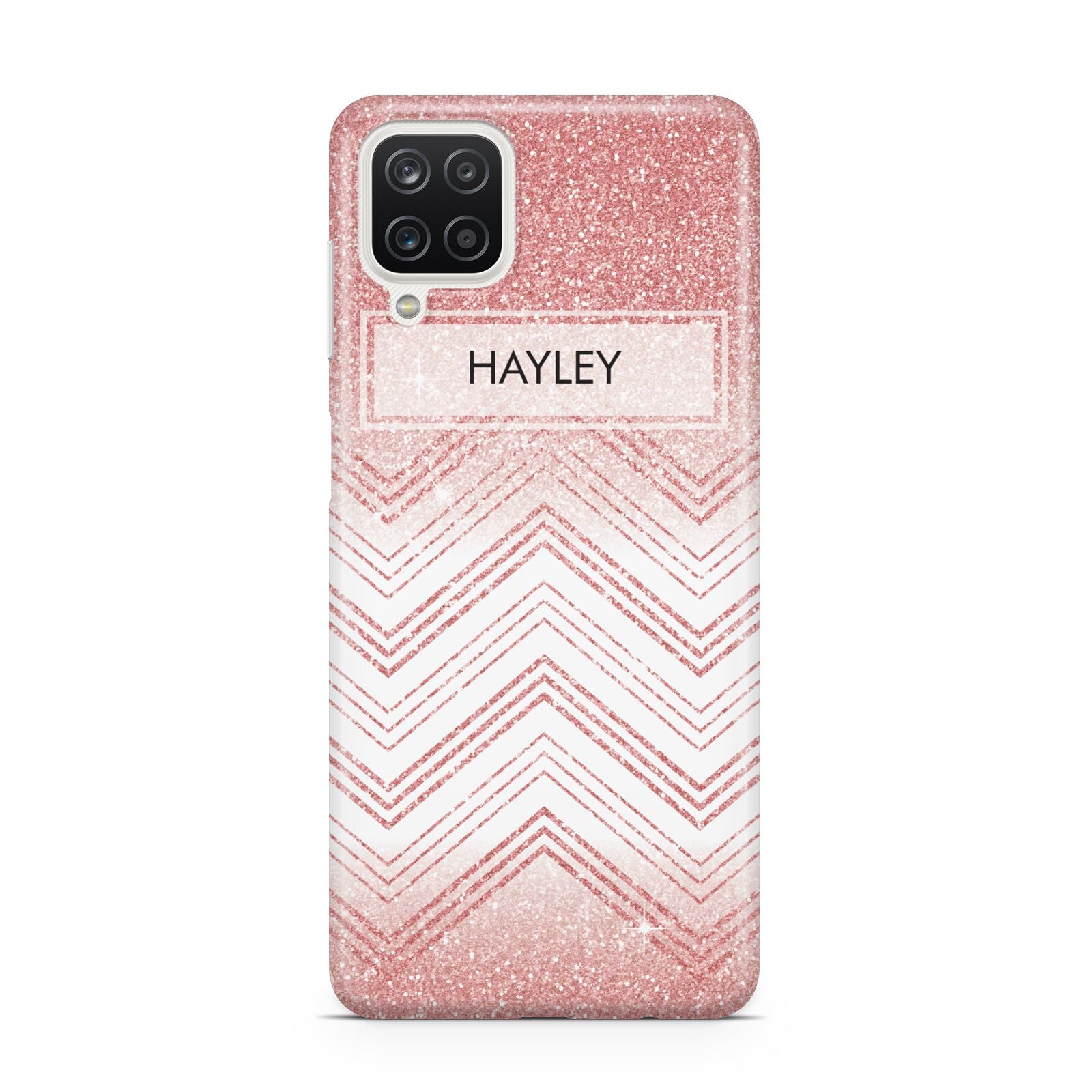 Personalised Faux Glitter Effect Name Initials Samsung A12 Case