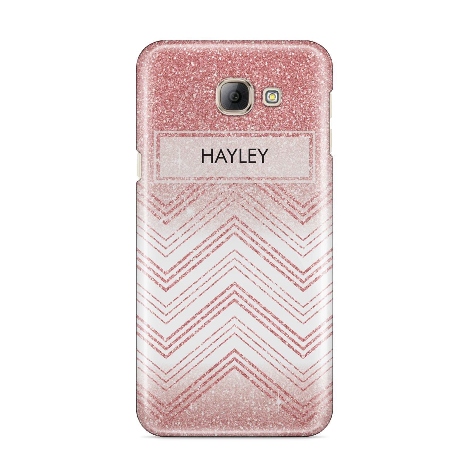 Personalised Faux Glitter Effect Name Initials Samsung Galaxy A8 2016 Case