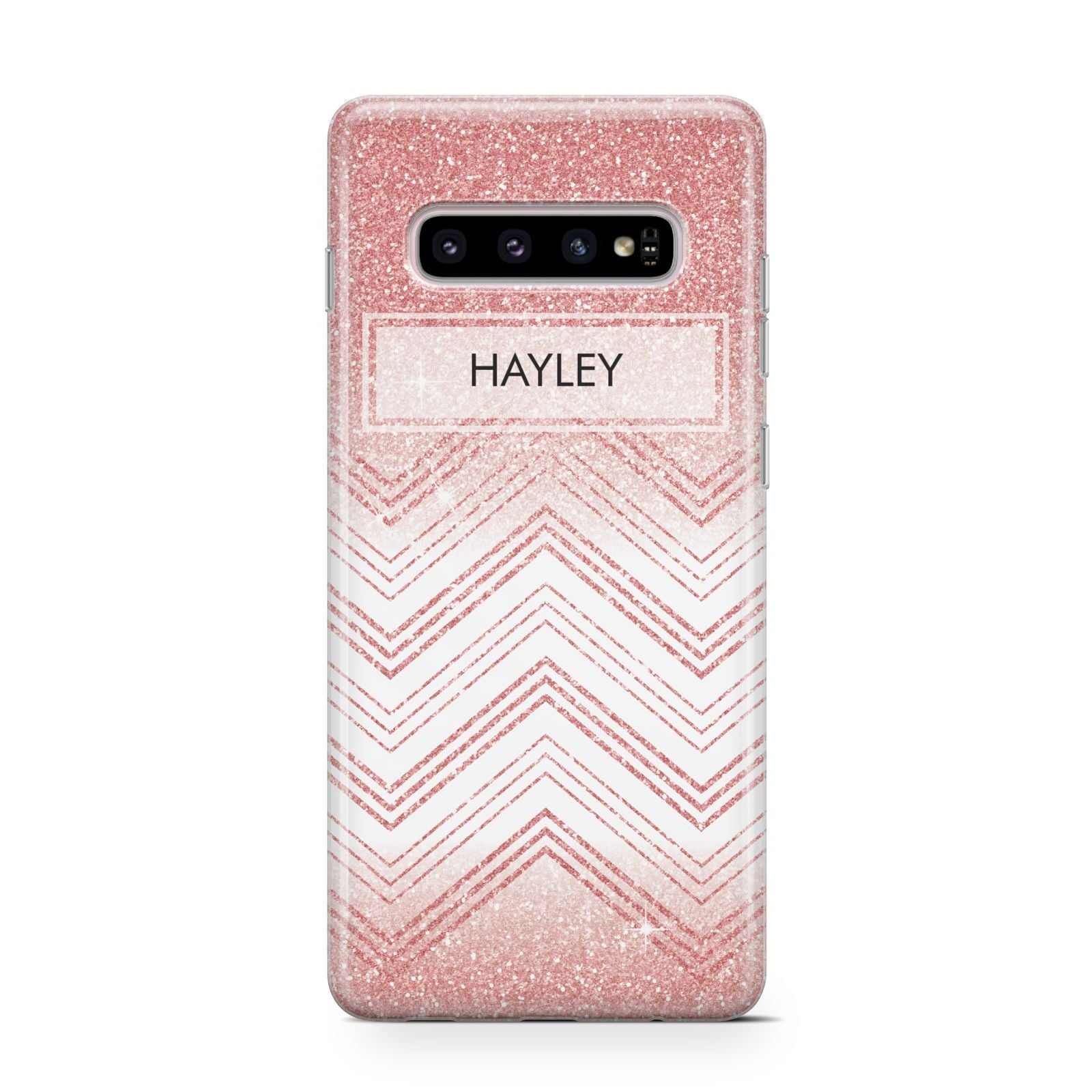 Personalised Faux Glitter Effect Name Initials Samsung Galaxy S10 Case