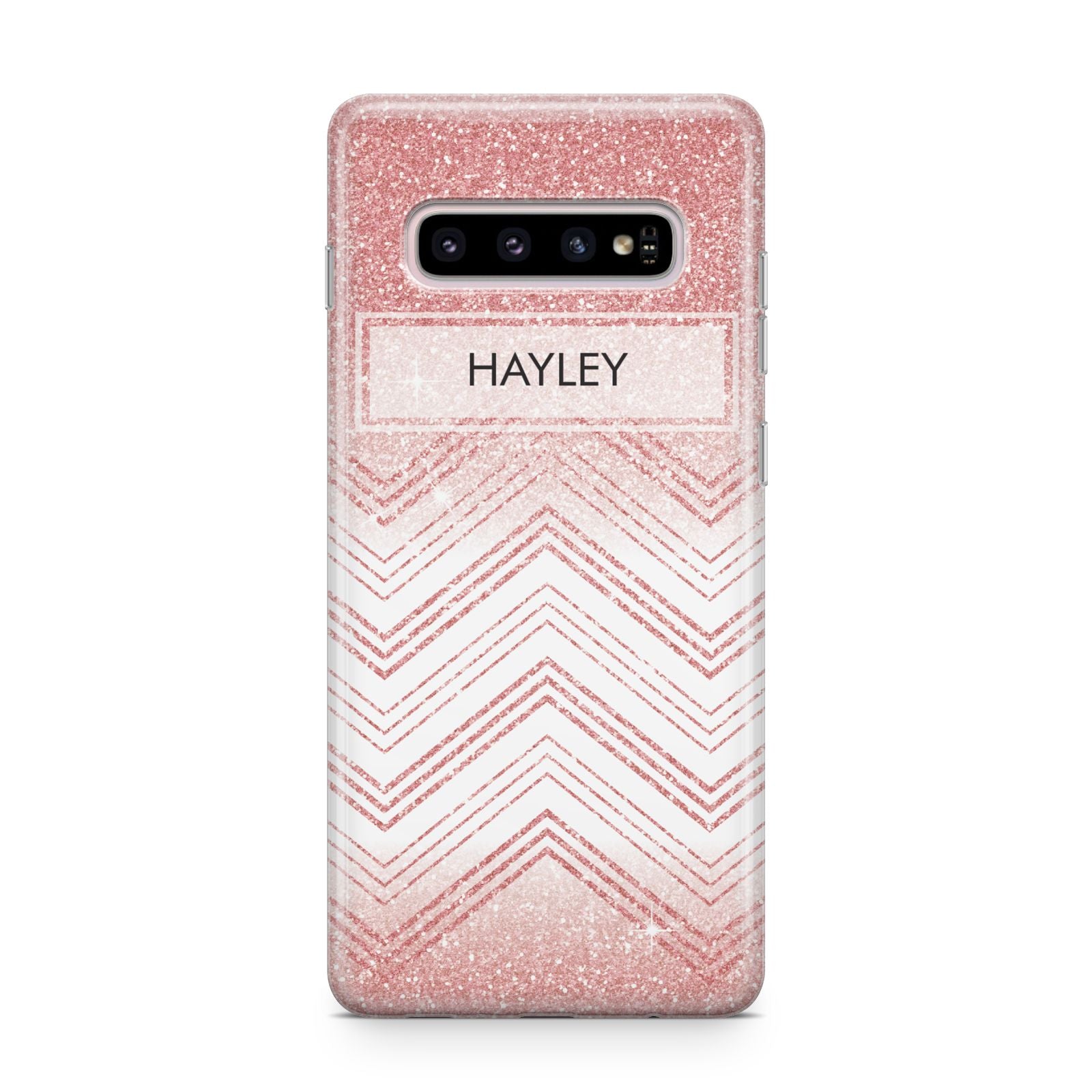Personalised Faux Glitter Effect Name Initials Samsung Galaxy S10 Plus Case