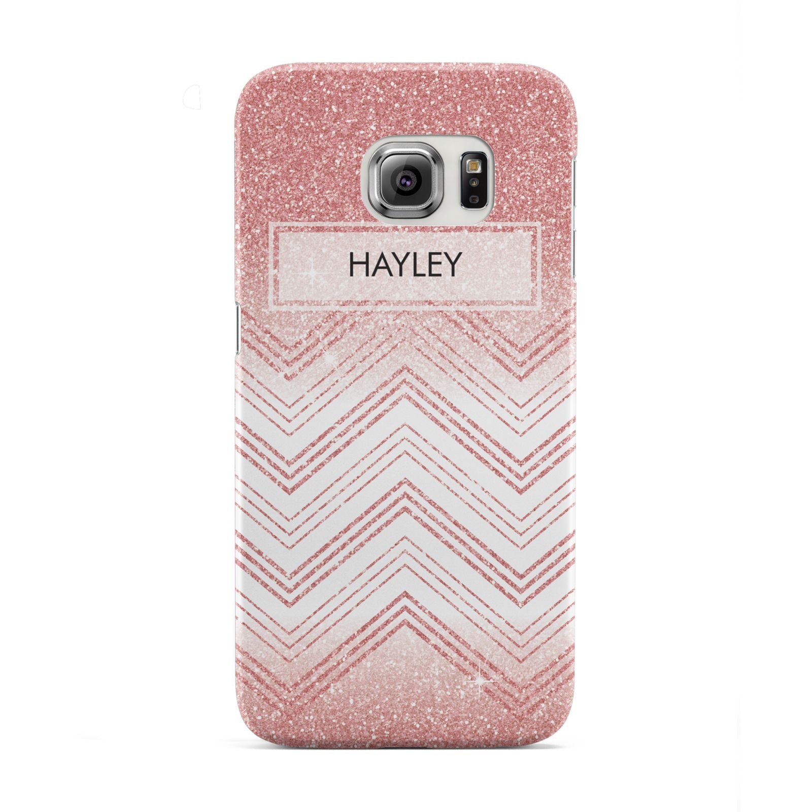 Personalised Faux Glitter Effect Name Initials Samsung Galaxy S6 Edge Case