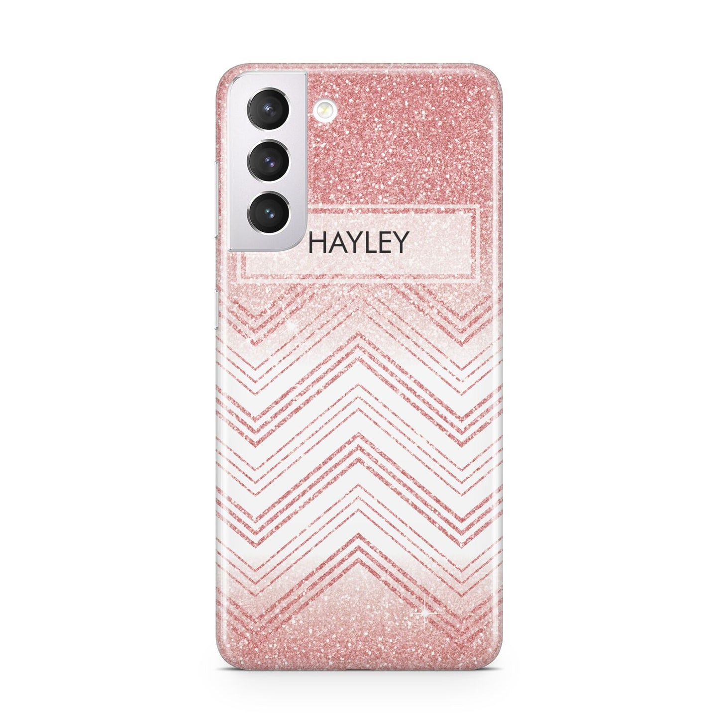 Personalised Faux Glitter Effect Name Initials Samsung S21 Case