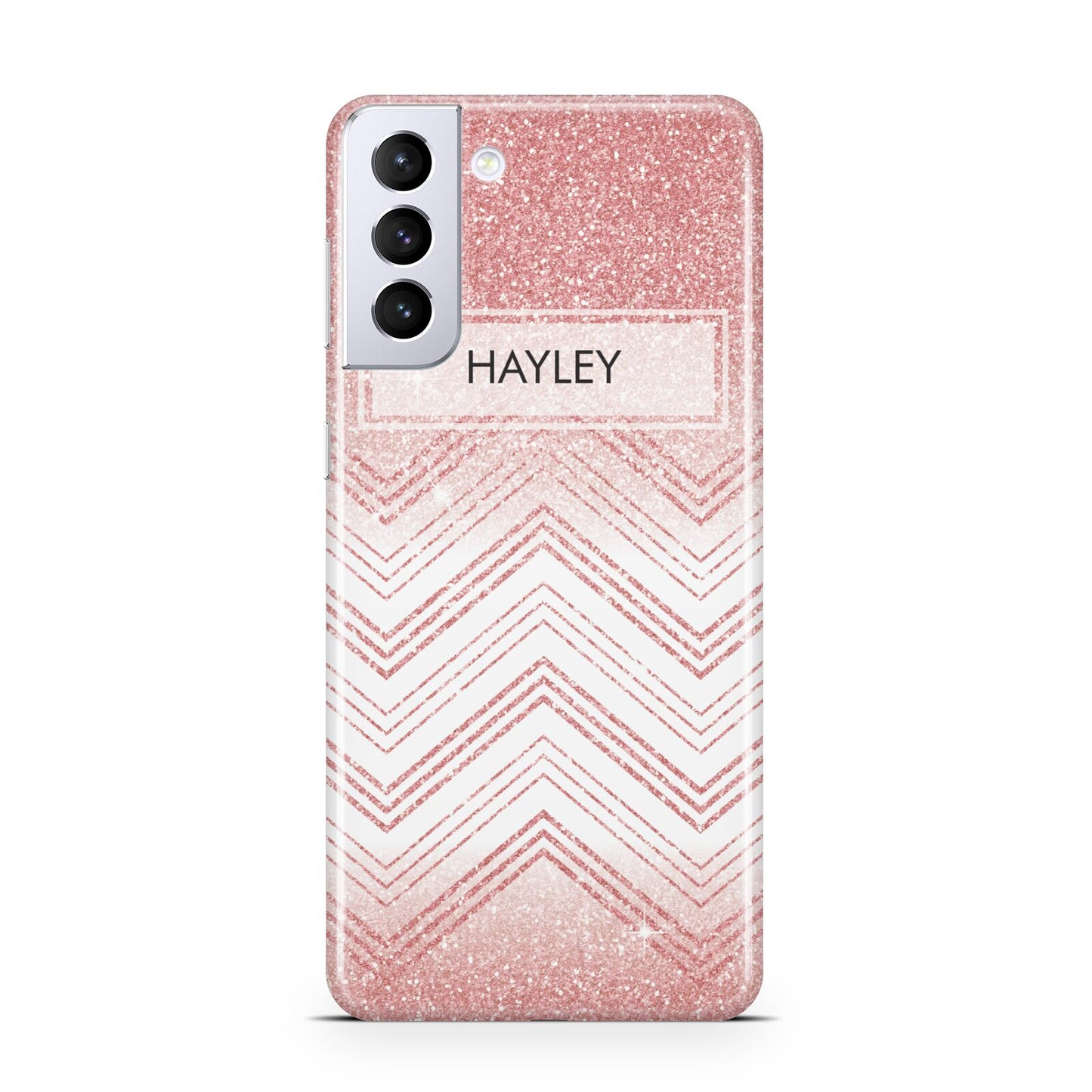 Personalised Faux Glitter Effect Name Initials Samsung S21 Plus Case