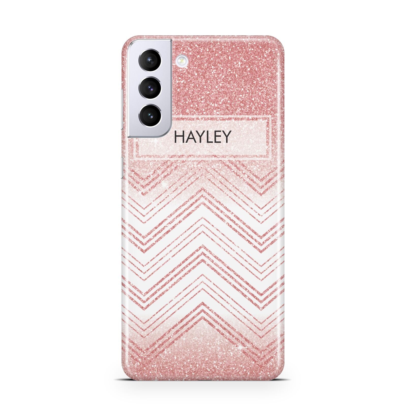 Personalised Faux Glitter Effect Name Initials Samsung S21 Plus Case