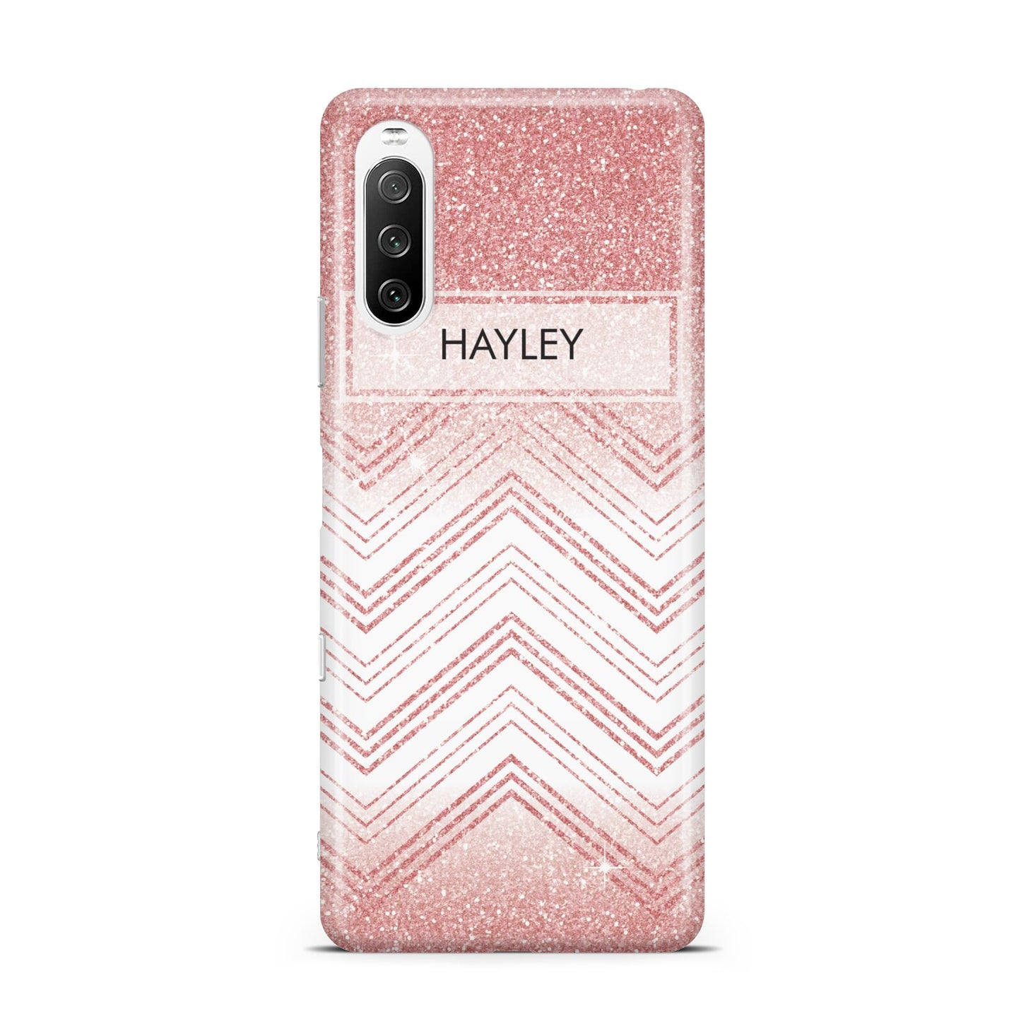 Personalised Faux Glitter Effect Name Initials Sony Xperia 10 III Case