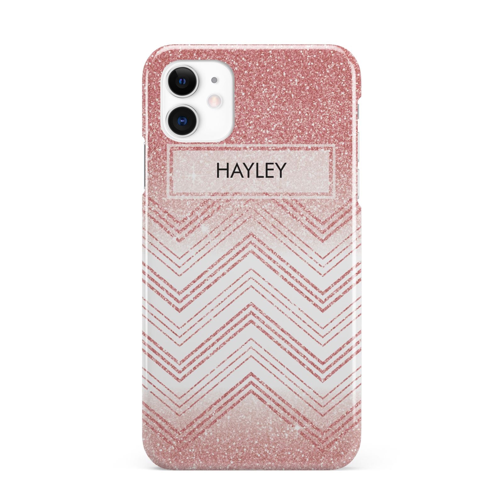 Personalised Faux Glitter Effect Name Initials iPhone 11 3D Snap Case