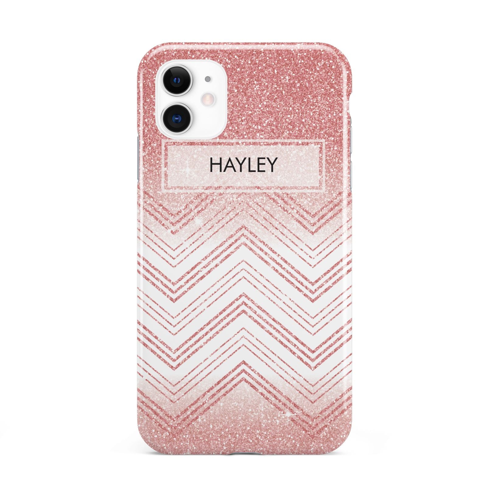Personalised Faux Glitter Effect Name Initials iPhone 11 3D Tough Case