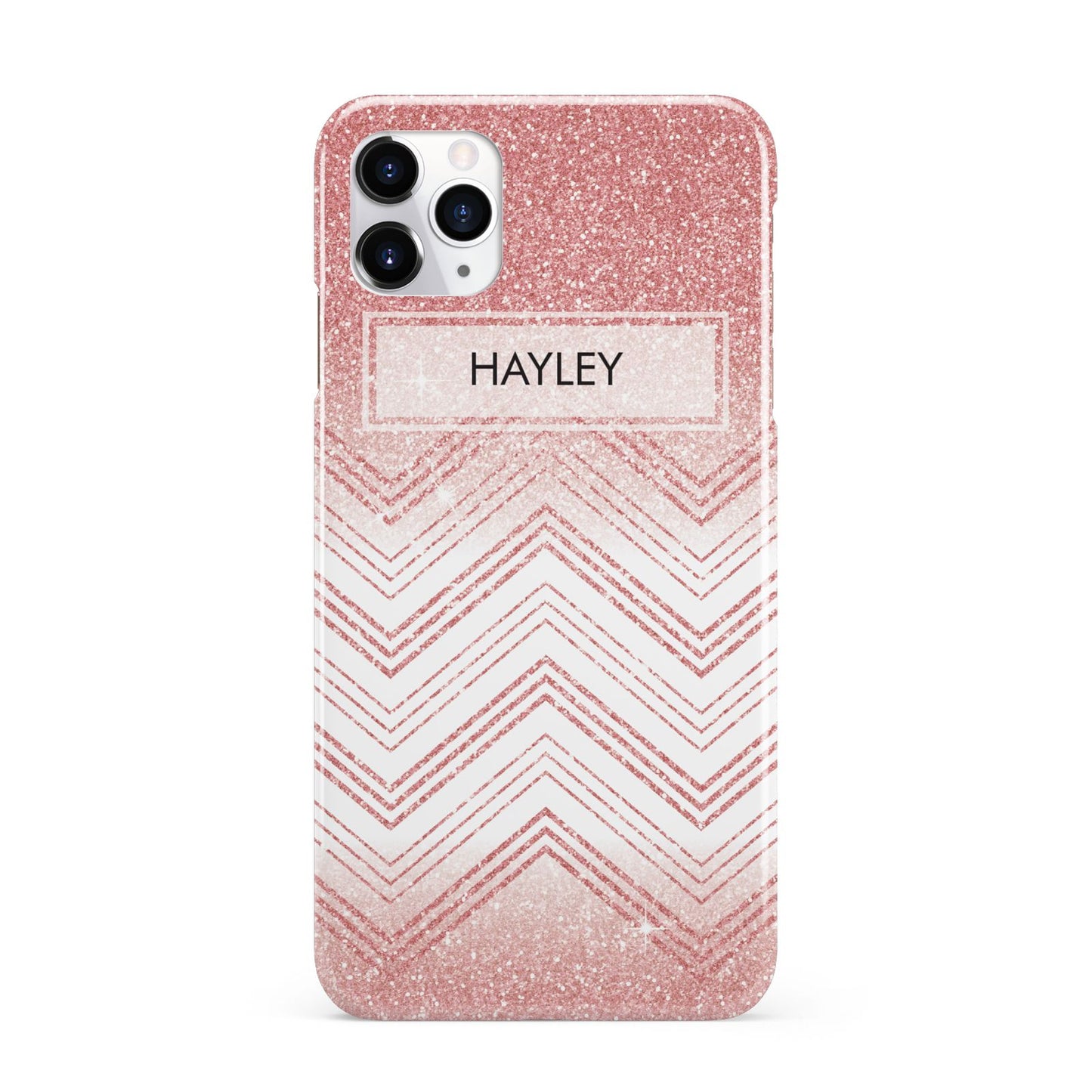Personalised Faux Glitter Effect Name Initials iPhone 11 Pro Max 3D Snap Case