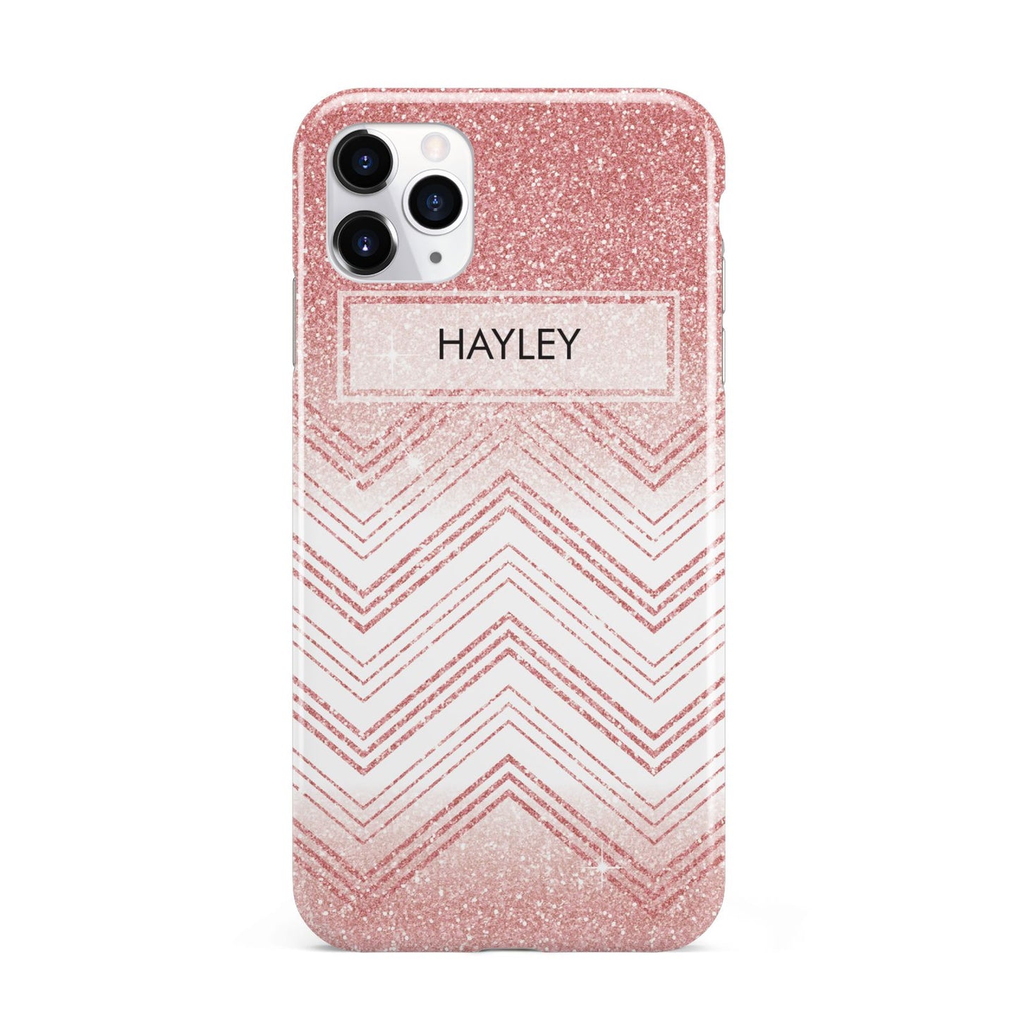 Personalised Faux Glitter Effect Name Initials iPhone 11 Pro Max 3D Tough Case