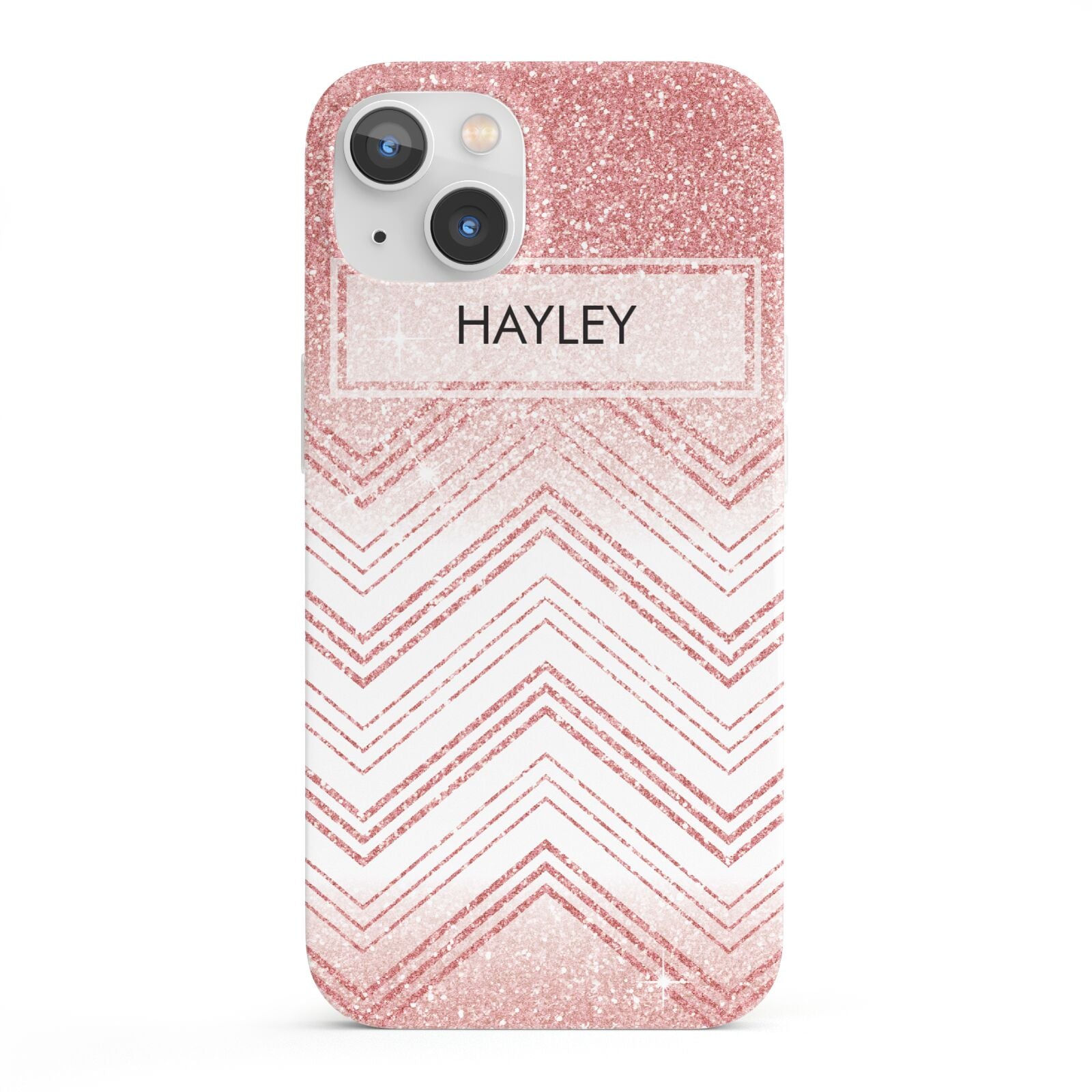 Personalised Faux Glitter Effect Name Initials iPhone 13 Full Wrap 3D Snap Case