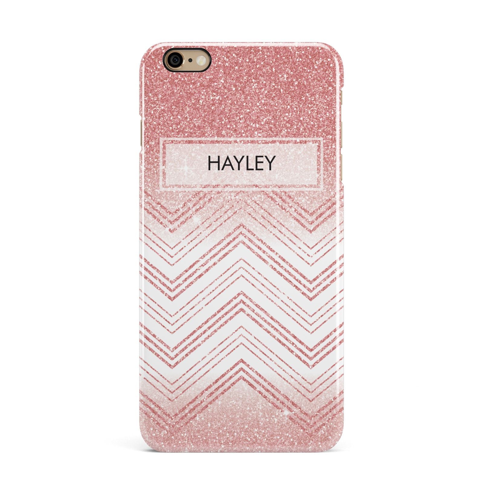 Personalised Faux Glitter Effect Name Initials iPhone 6 Plus 3D Snap Case on Gold Phone