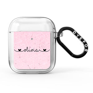 Personalised Faux Glitter & Marble Name AirPods Case