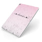 Personalised Faux Glitter Marble Name Apple iPad Case on Silver iPad Side View