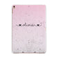 Personalised Faux Glitter Marble Name Apple iPad Rose Gold Case