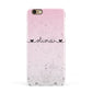 Personalised Faux Glitter Marble Name Apple iPhone 6 3D Snap Case