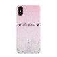 Personalised Faux Glitter Marble Name Apple iPhone XS 3D Snap Case