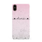 Personalised Faux Glitter Marble Name Apple iPhone Xs Max 3D Snap Case